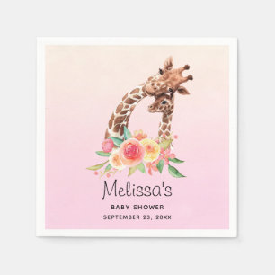 Serviette En Papier Cute Giraffe Aquarelle Maman & Baby shower bébé