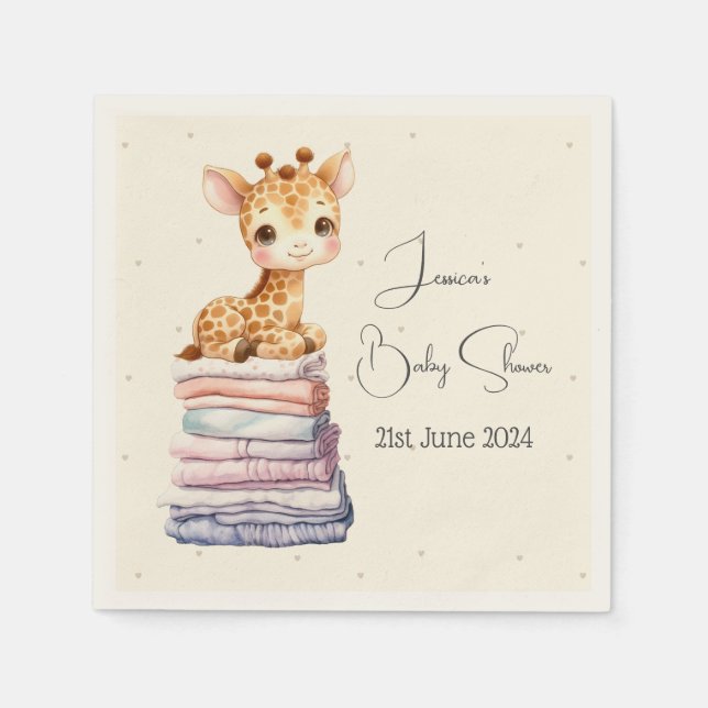 Serviette En Papier Cute Giraffe Baby (Devant)