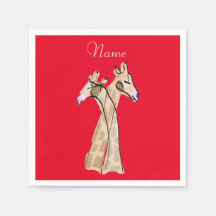 Serviette En Papier Cute Giraffe Couple Thunder_Cove