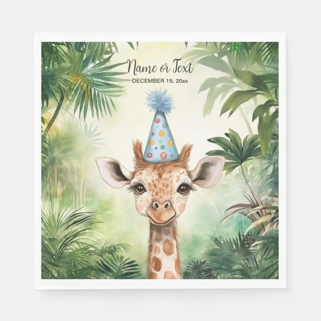 Serviette En Papier Cute Giraffe Jungle Baby Shower Party Beautiful (Devant)