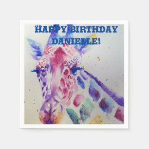 Serviette En Papier Cute Giraffe Zoo Décor animal Serviette serviettes