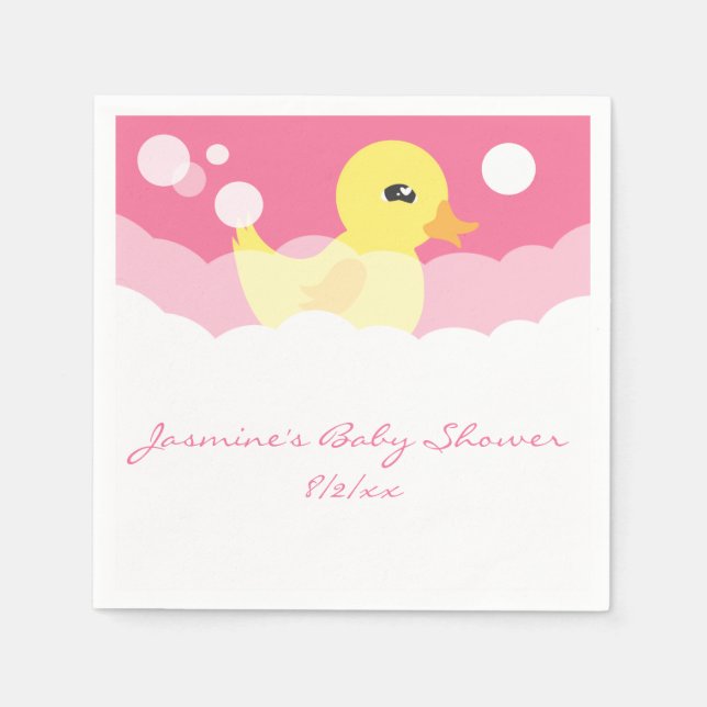 Serviette En Papier Cute Girl Caoutchouc Baby shower Ducky (Devant)