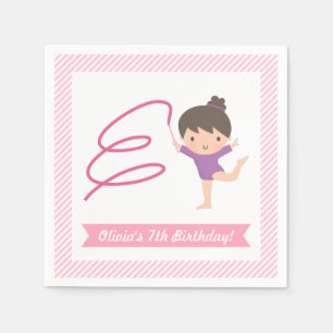Serviette En Papier Cute Girl Gymnastique Anniversaire de enfant Fête 