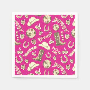 Serviette En Papier Cute Girl Hot Rose Gold Disco Cowgirl Aesthétique