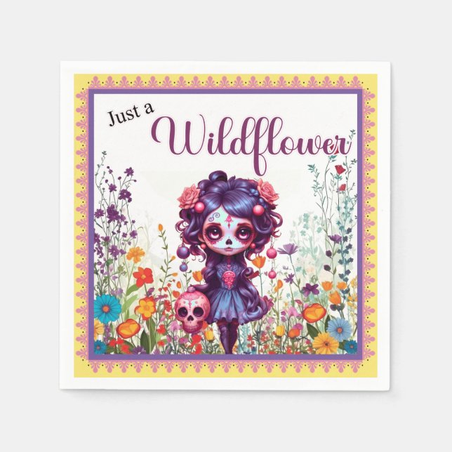 Serviette En Papier Cute Gothique Jardin Sugar Crâne (Devant)