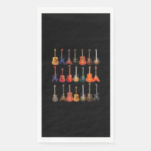 Serviette En Papier Cute Guitar Rock and Roll Musical Instruments