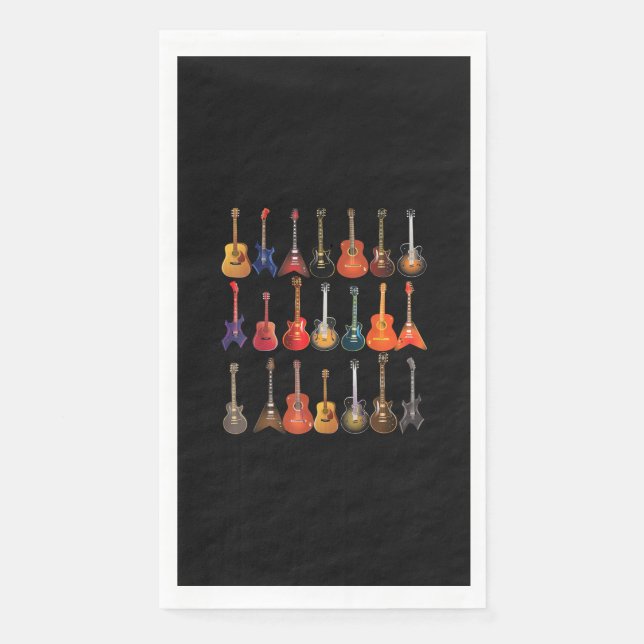 Serviette En Papier Cute Guitar Rock and Roll Musical Instruments (Devant)
