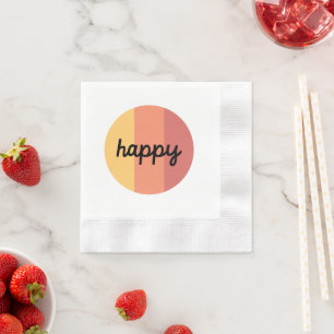 Serviette En Papier Cute Happy Napkin