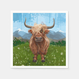 Serviette En Papier Cute Highland Cow Party