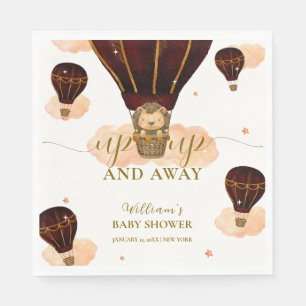 Serviette En Papier Cute Hot Air Balloon Jungle Lion Boy Baby shower