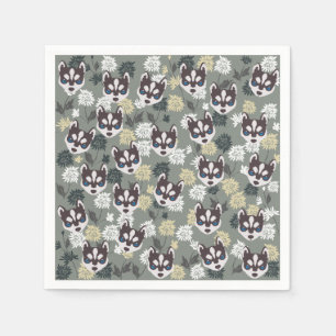 Serviette En Papier Cute Husky Papier serviettes