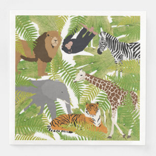 Serviette En Papier Cute Jungle Animaux Safari Garçon Fille