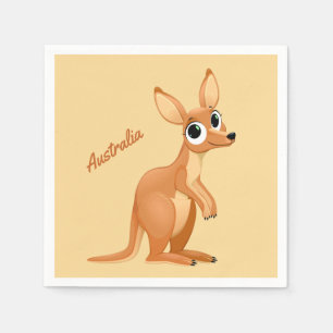Serviette En Papier Cute Kangaroo papier texte personnalisé serviette