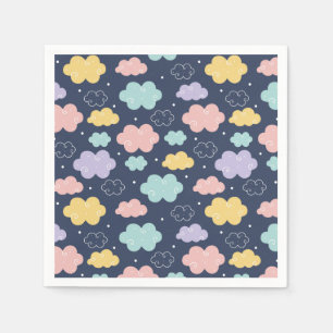 Serviette En Papier Cute Kawaii Cloud Motif Papier