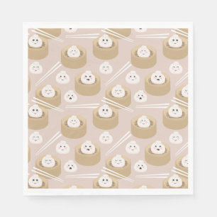 Serviette En Papier Cute Kawaii Dumplings Baguettes en vapeur