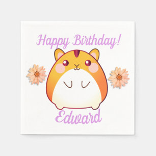 Serviette En Papier Cute Kawaii Hamster personnalisé