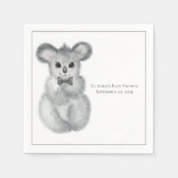 Cute Koala Nom de l'ours Floral Baby shower modern