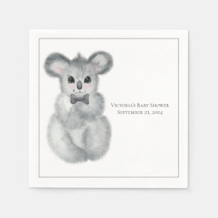 Serviette En Papier Cute Koala Nom de l'ours Floral Baby shower modern