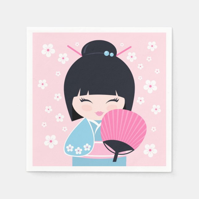 Serviette En Papier Cute Kokeshi Doll (Devant)