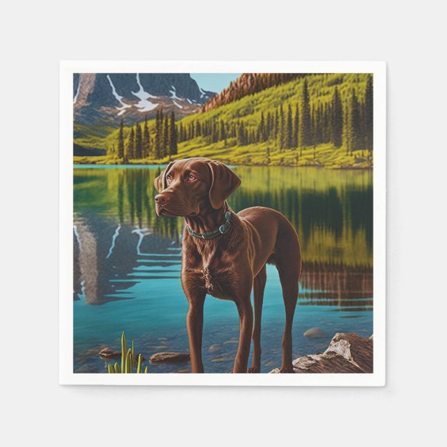 Serviette En Papier Cute Lab Chien Chocolat Labrador Retriever Animal (Devant)