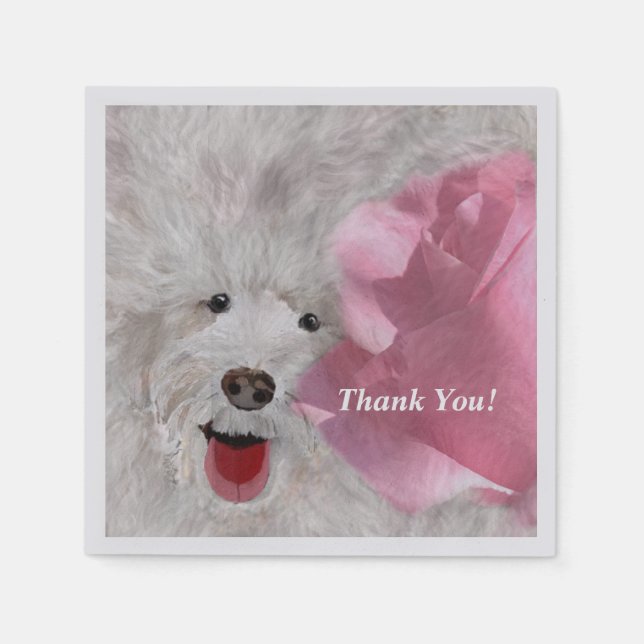 Serviette En Papier Cute Labradoodle & Amusant Rose (Devant)