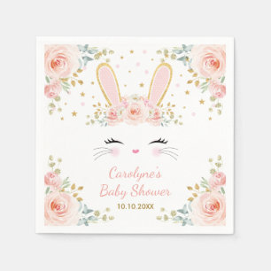 Serviette En Papier Cute lapin lapin Aquarelle Blush Rose