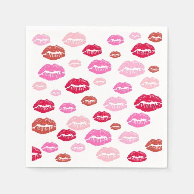 Serviette En Papier Cute lèvres Bachelorette (Devant)