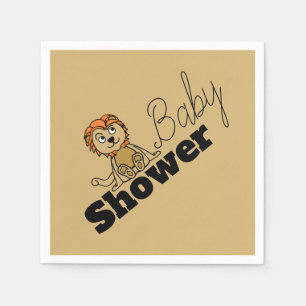 Serviette En Papier Cute Lion Cub, Baby shower