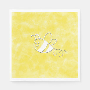 Serviette En Papier Cute Little Bee Flying Watercolor Baby shower