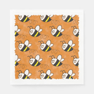 Serviette En Papier Cute Little Bee Motif Baby shower aquarelle
