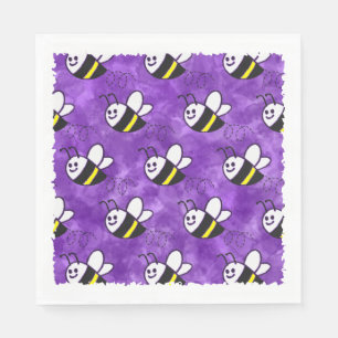 Serviette En Papier Cute Little Bee Motif Baby shower aquarelle