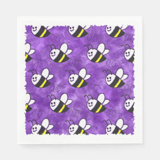 Serviette En Papier Cute Little Bee Motif Baby shower aquarelle
