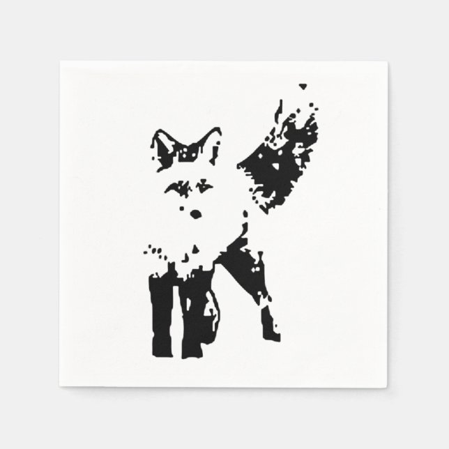 Serviette En Papier Cute Little Fox Animal Nature Art (Devant)