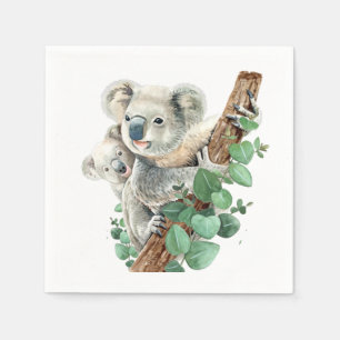 Serviette En Papier Cute Little Koala Oear Australian Animal Art