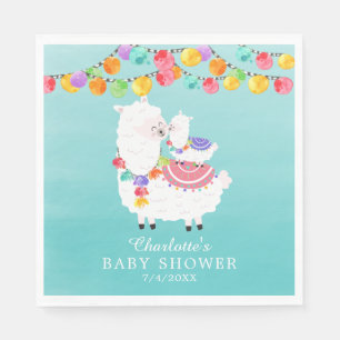 Serviette En Papier Cute Llama Mama Baby shower Papier