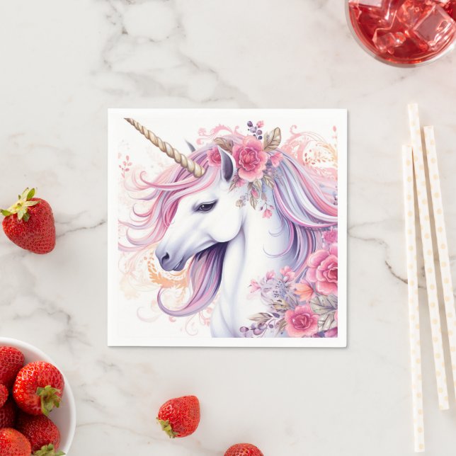 Serviette En Papier Cute Magique Unicorne (En situation)