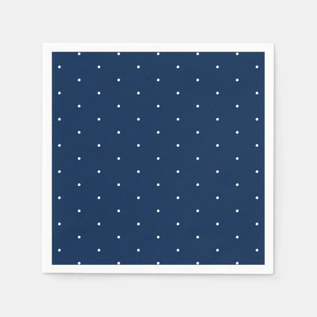Serviette En Papier Cute minuscule marine pois bleu blanc motif (Devant)