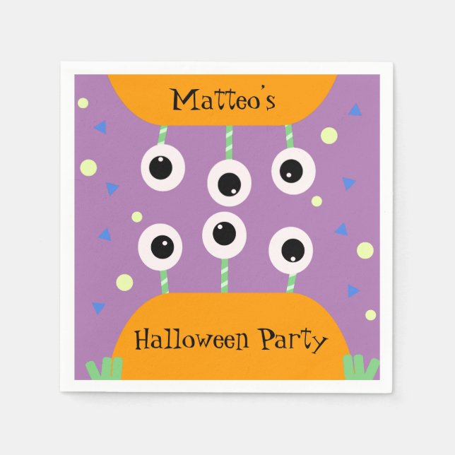 Serviette En Papier Cute Monster Halloween Party Confetti Anniversaire (Devant)