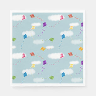 Serviette En Papier Cute Multicolore Flying Kites Motif pour enfants