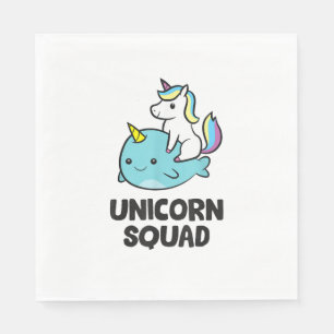 Serviette En Papier Cute Narwhal Unicorn Squad Funny Unicorn Et Narwh