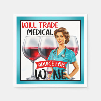 Serviette En Papier Cute Nostalgale Pinup Nurse _ Will Trade for Advic