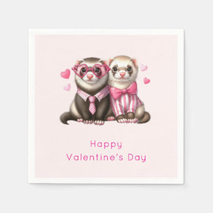 Serviette En Papier Cute Otter Couple dans Love Valentine's Day