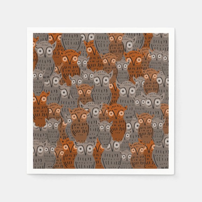 Serviette En Papier Cute Owl Paper Napkins (Devant)