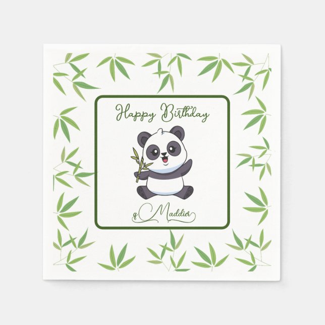 Serviette En Papier Cute Panda Kiddie Anniversaire Fournitures (Devant)