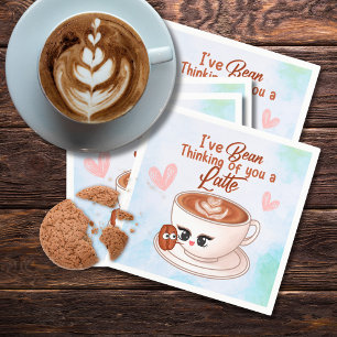 Serviette En Papier Cute papier latte serviette