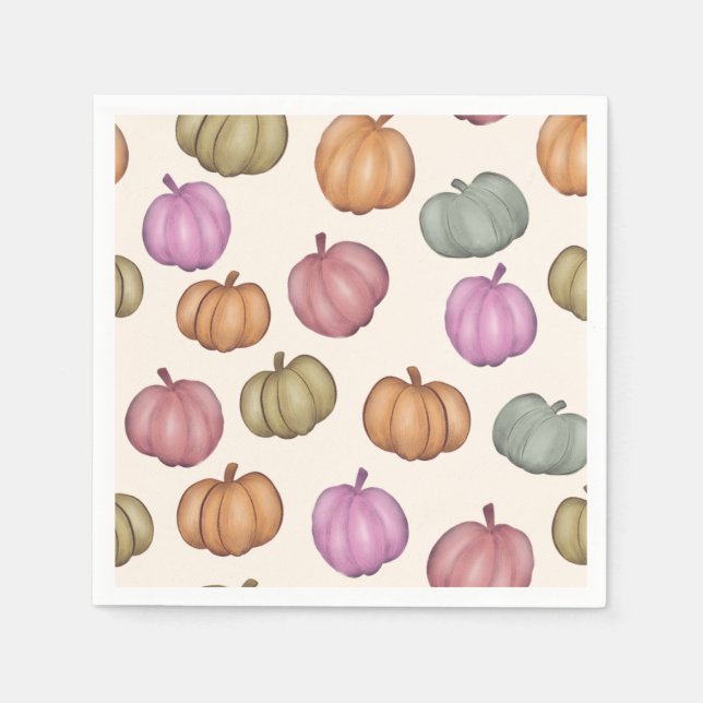 Serviette En Papier Cute Pastel Citrouille Pastel Motif (Devant)
