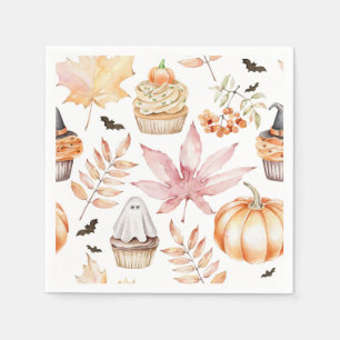 Serviette En Papier Cute Pastel Éffrayant Cupcakes Motif Halloween