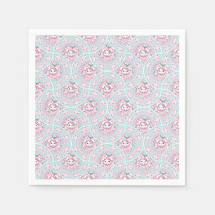 Serviette En Papier Cute Pastel Kawaii Bunny Dot Mandala Art Déco Fans