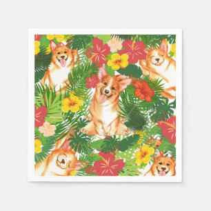 Serviette En Papier Cute Pembroke Welsh Corgi Motif