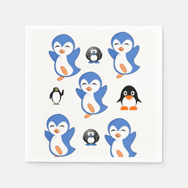 Serviette En Papier Cute Penguin Paper Napkins (Devant)